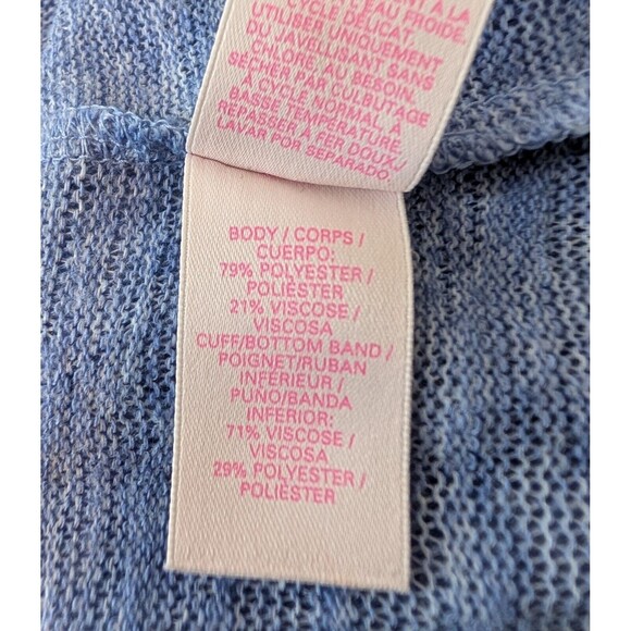 Victoria Secret Blue Pullover Sweater Size S Short Sleeve Cute Lightweight - Picture 8 of 9